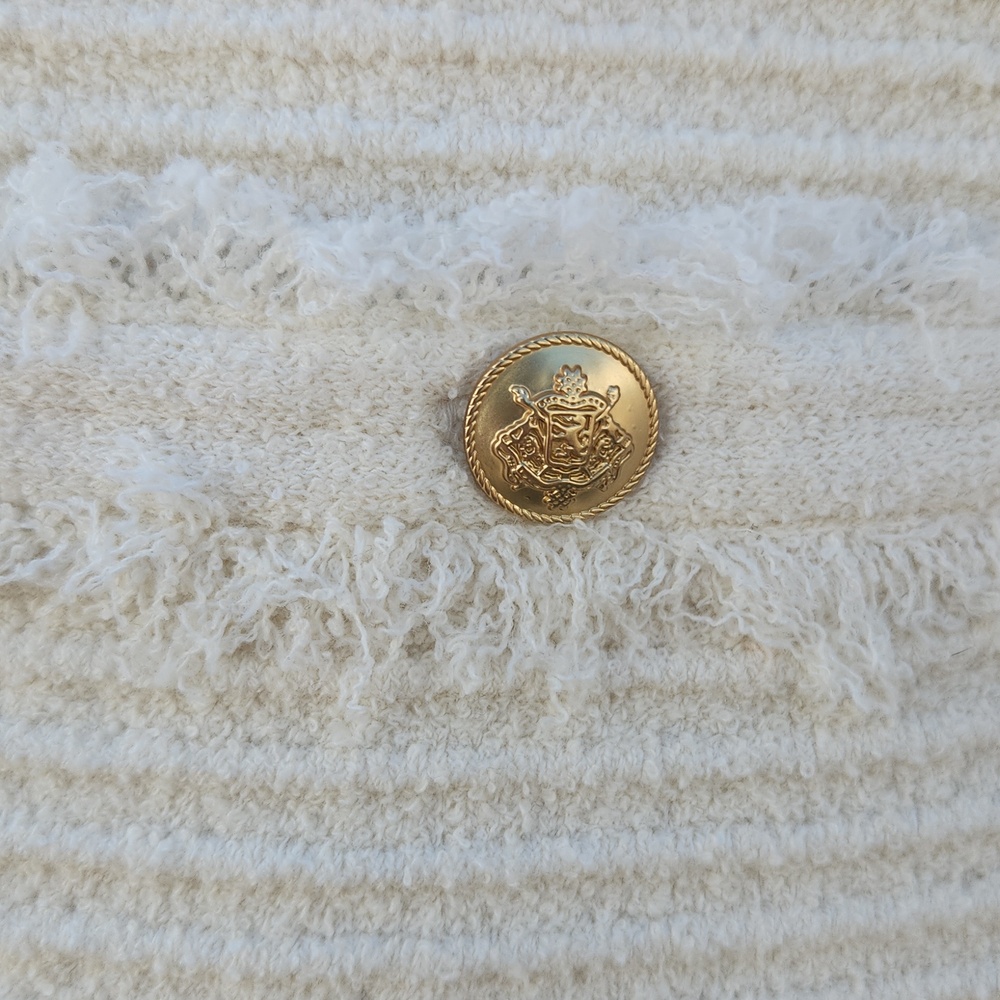 NEW J.CREW Textured Open Front Old Money Coastal Hamptons Preppy Vest Cream XXL - Picture 3 of 8
